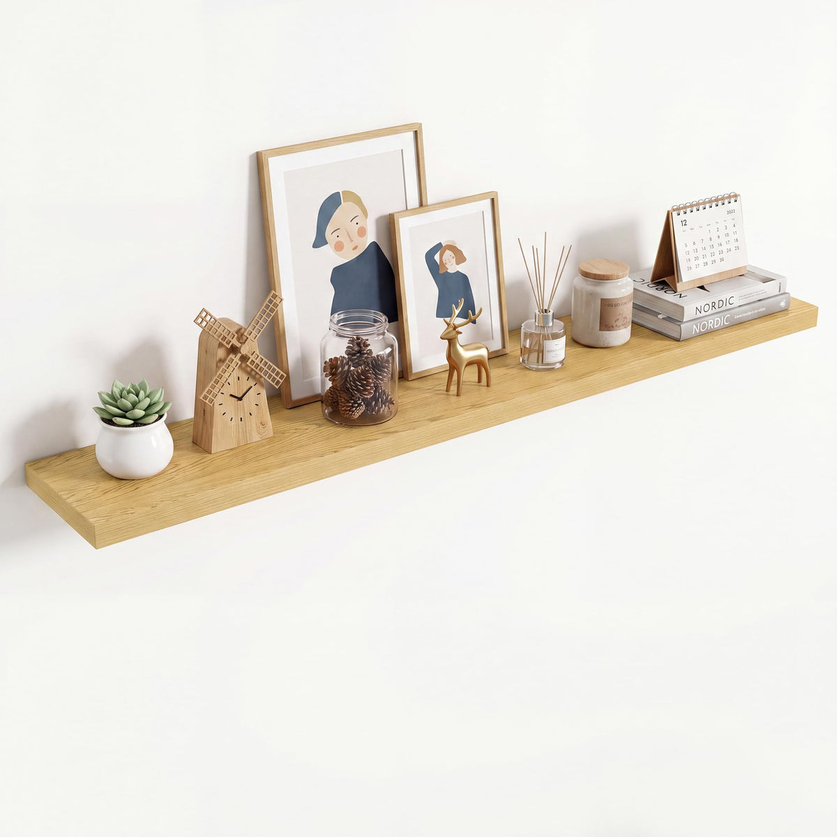 36in Floating Shelves for wall Set of 2, Black Wall Mounted Shelf 9.3in Deep for Wall Decor, Hanging Shelf 1.5in Thick for Living Room, Bedroom, Bathroom, Kitchen, Office