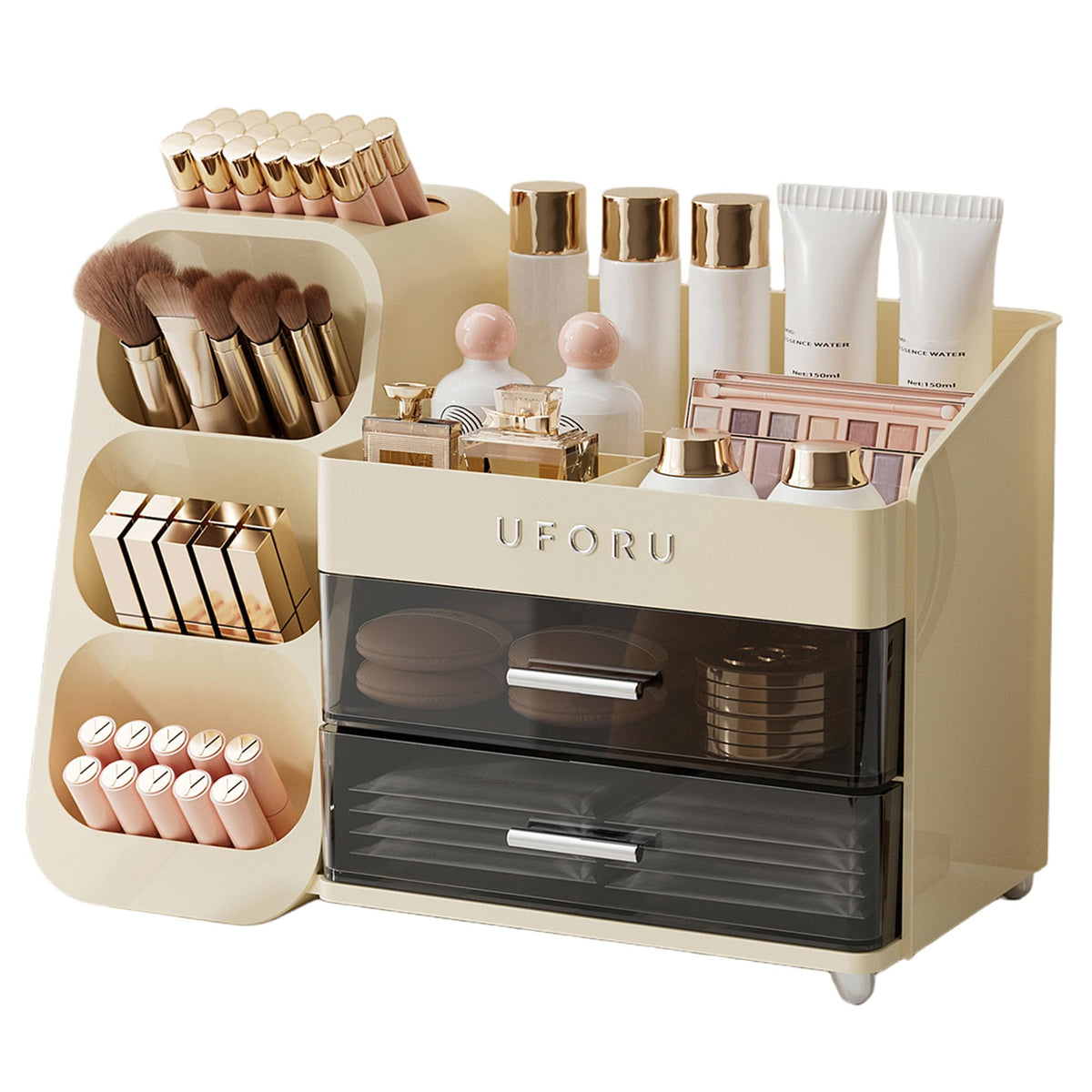 UFORU Makeup Organizer Countertop with Brush Holder for Vanity Bathroom