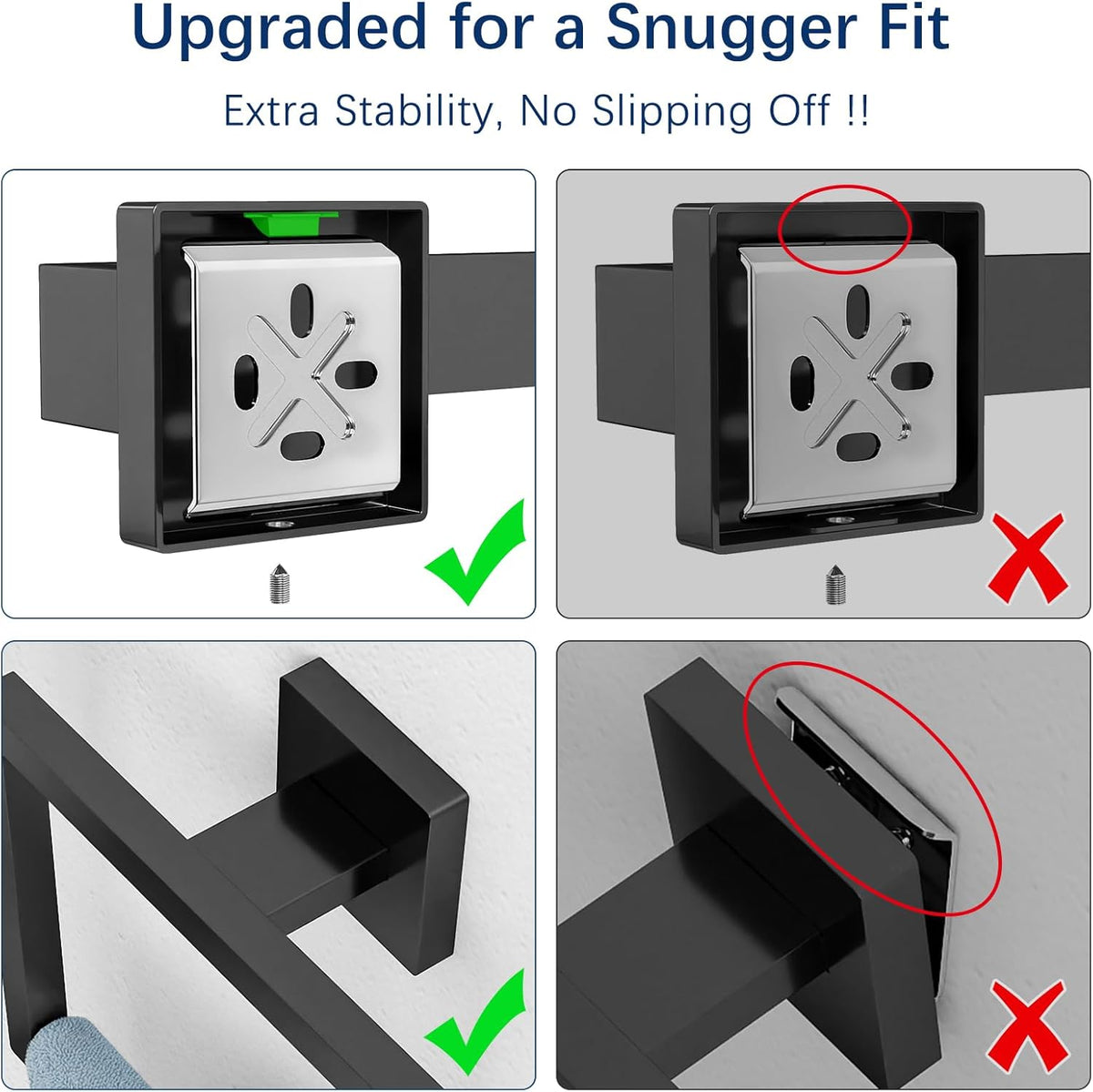 Gypie Bathroom Hardware Accessories Set, 5-Piece 16In Black Wall Mounted