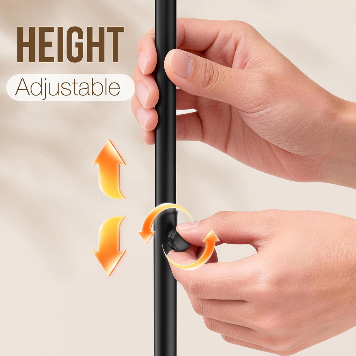 Aetyord S-Shape Countertop Towel Holder - Height Adjustable for Bathroom/Kitchen/RV | Rustproof Metal & Wood Base All Black