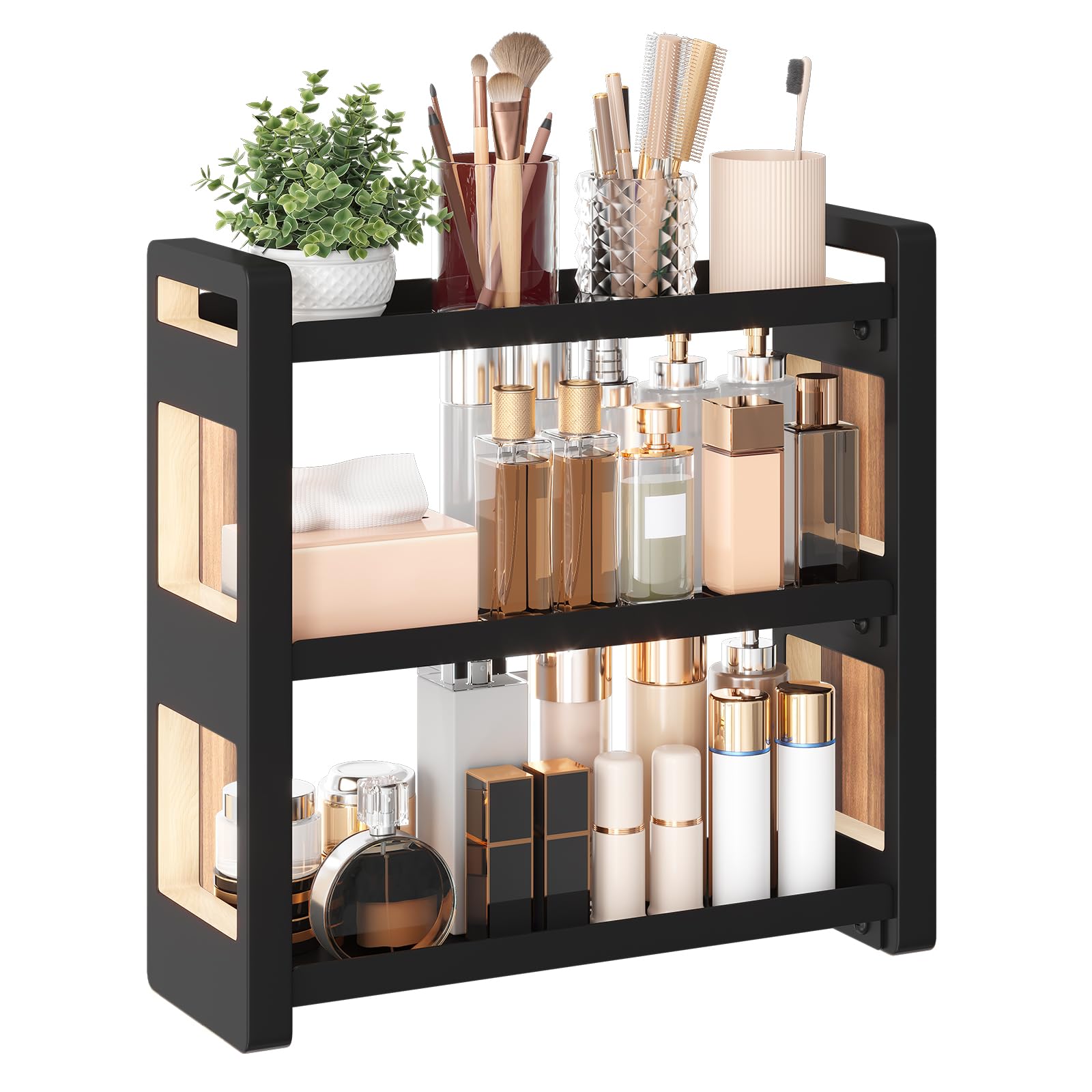 3 Tiers Bathroom Countertop Organizer, Bathroom Shelf, Makeup Organizer | Kitchen Countertop Organizer, Vanity Shelf, Bathroom Sink Organizer, Bathroom Organizers and Storage, Acacia
