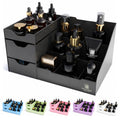 Uncluttered Designs Large Black Vanity Organizer - Countertop Mens Organizer With Drawers for Cologne, Deodorant, Beard, Shaving Lotion, Perfume & Skincare - Perfect for Bathroom & Bedroom Storage