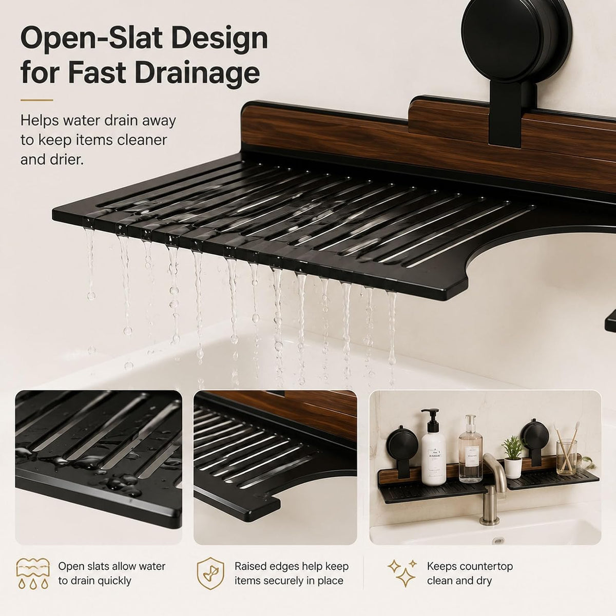 Bathroom Over Sink Shelf, 15.7 Inch No Drill Sink Organizer