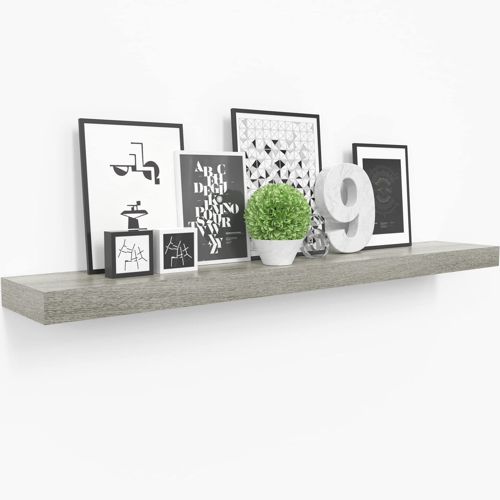 Ballucci Floating Shelf, 36" Hanging Shelf with Invisible Brackets, Wooden Floating Shelves for Walls, Book Shelf, Wall Shelves for Home Office, Bathroom, Living Room, 6 inch Deep, Gray