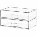 Yieach 4 Pack Clear Stackable Storage Drawers,4.4'' Tall Acrylic Drawer Containers for Organizing,Bathroom Organizers and Storage Bin Box,Plastic Makeup,Medicine Organizer Bins for Cabinet,Undersink