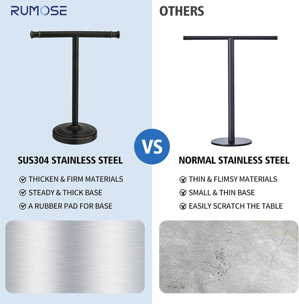 RUMOSE Oil Rubbed Bronze Hand Towel Holder Stand Countertop Towel Rack