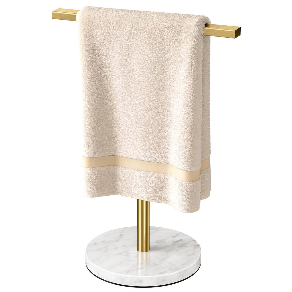 Gypie Hand Towel Holder Stand Countertop T-Shape, Brushed Nickel