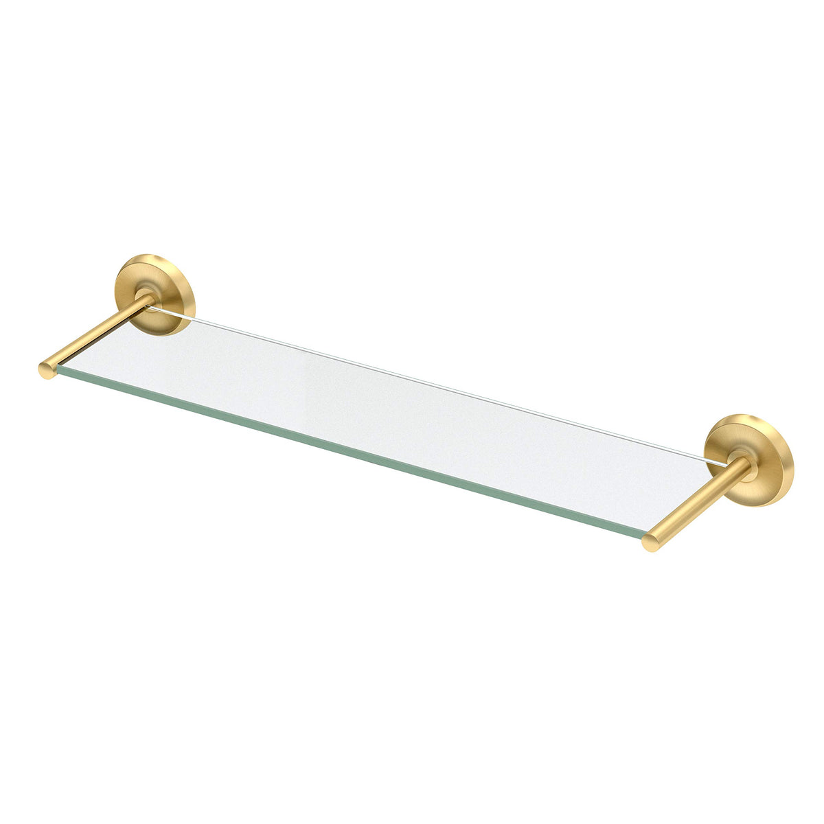 Gatco 5476 Locke Glass Shelf, Polished Nickel/Wall Mounted 20.13" X 5.38" Tempered/Floating Rectangle Glass Shelf for Bathroom