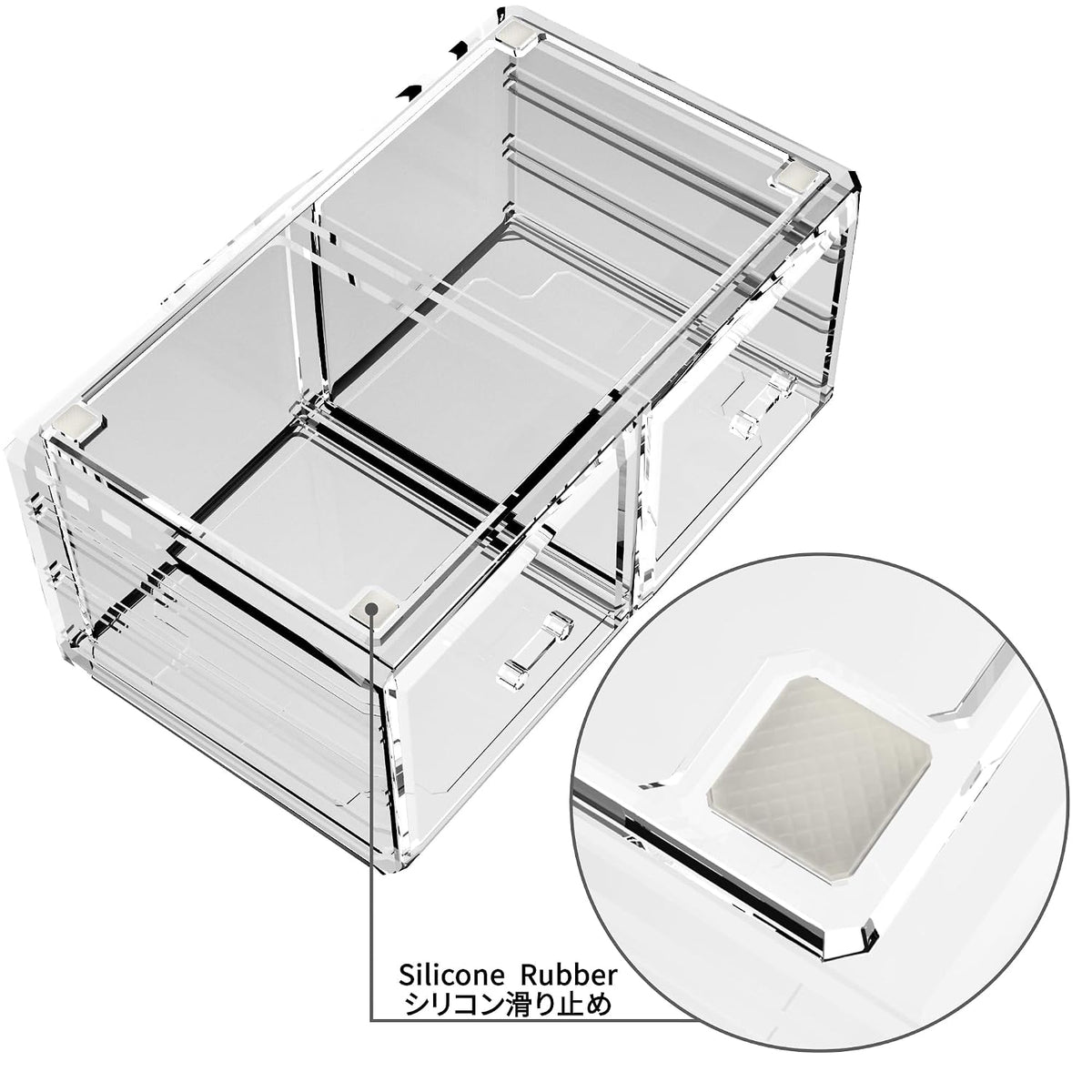 Readaeer Makeup Cosmetic Organizer Storage Drawers Display Boxes Case with 12 Drawers(Clear)