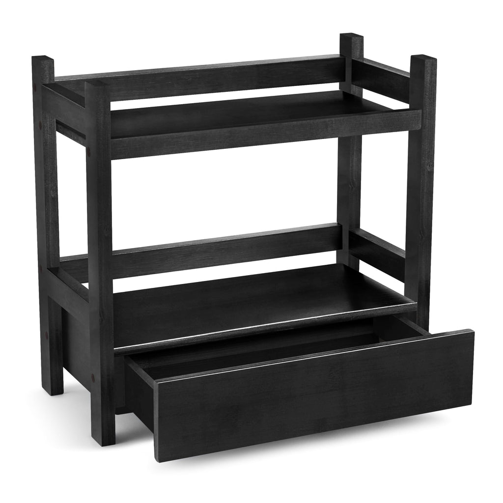 Sorbus Bamboo Bathroom Counter Organizer – 2-Tier Shelf with Hidden Drawer for Vanity, Matcha Station, Bathroom Sink Organizer Countertop, Kitchen & Office Storage (13″ L x 6.5″ W x 12.6″ H) (Brown)