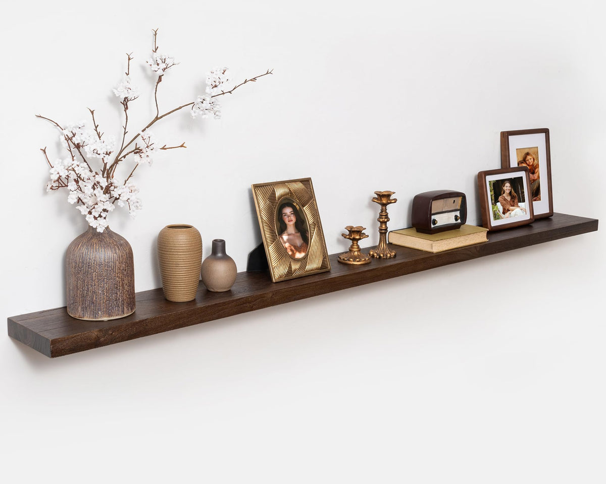 Marsmiles 48in Solid Wood Floating Shelves for Wall, 1Pack|Walnut