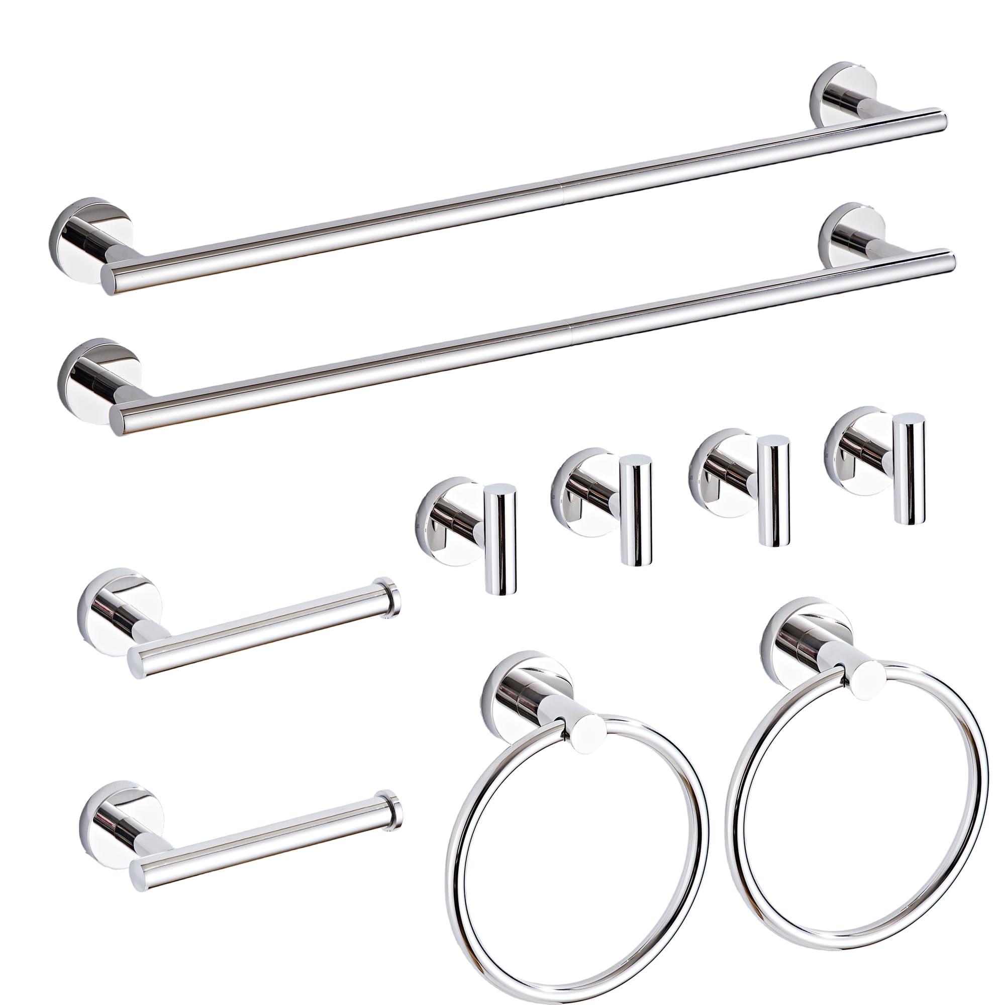 Brushed Gold Bathroom Hardware Set 5 Piece with Towel Racks for Bathroom, SUS304 Stainless Steel Bath Towel Bar Set, 24 Inch Wall Mounted Accessories Kit…