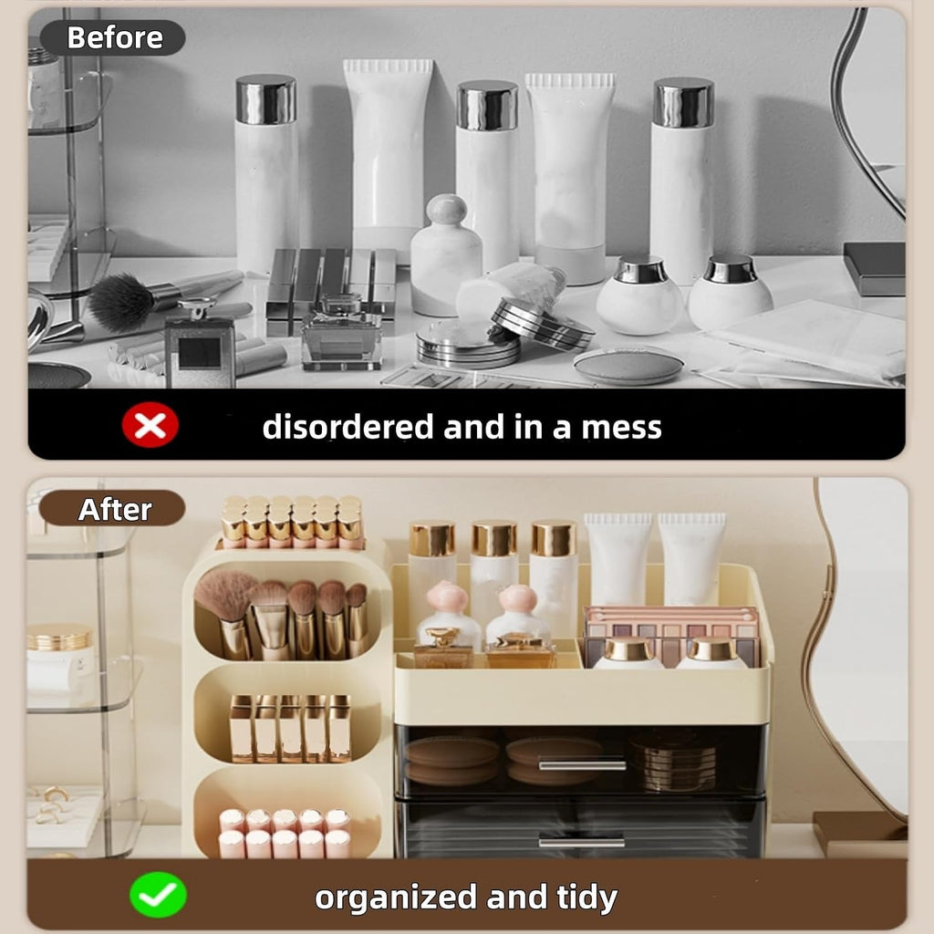 Covzoe Large Makeup Organizer with Brush Holder for Vanity