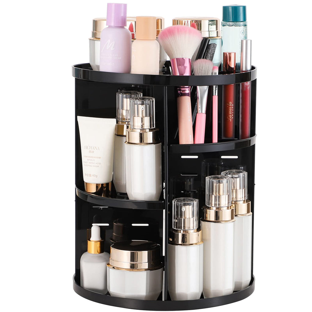 Clear Rotating Makeup Organizer for Vanity,Adjustable Skincare Organizer Countertop,Cosmetic Display Cases for Beauty,Skin Care,Spinning Makeup Stand,Make up Storage Organizer and Perfume organizer