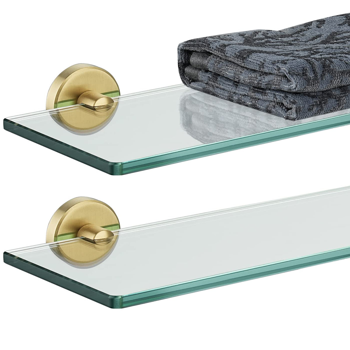 JQK Bathroom Glass Shelf, TGS101L16-BN