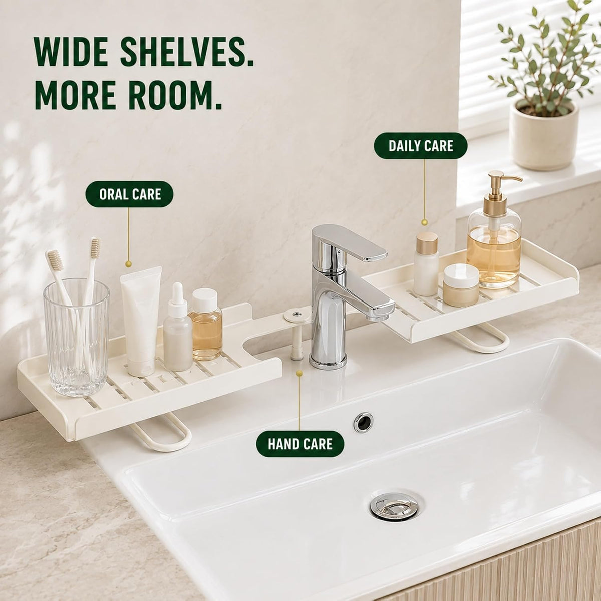 Foldable Over-the-Faucet Sink Organizer Shelf for Kitchen (2,Mix-S)