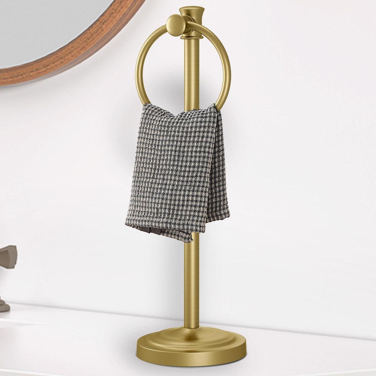 Hoimpro Hand Towel Holder Stand Free Standing Towel Bar Oil Rubbed Bronze