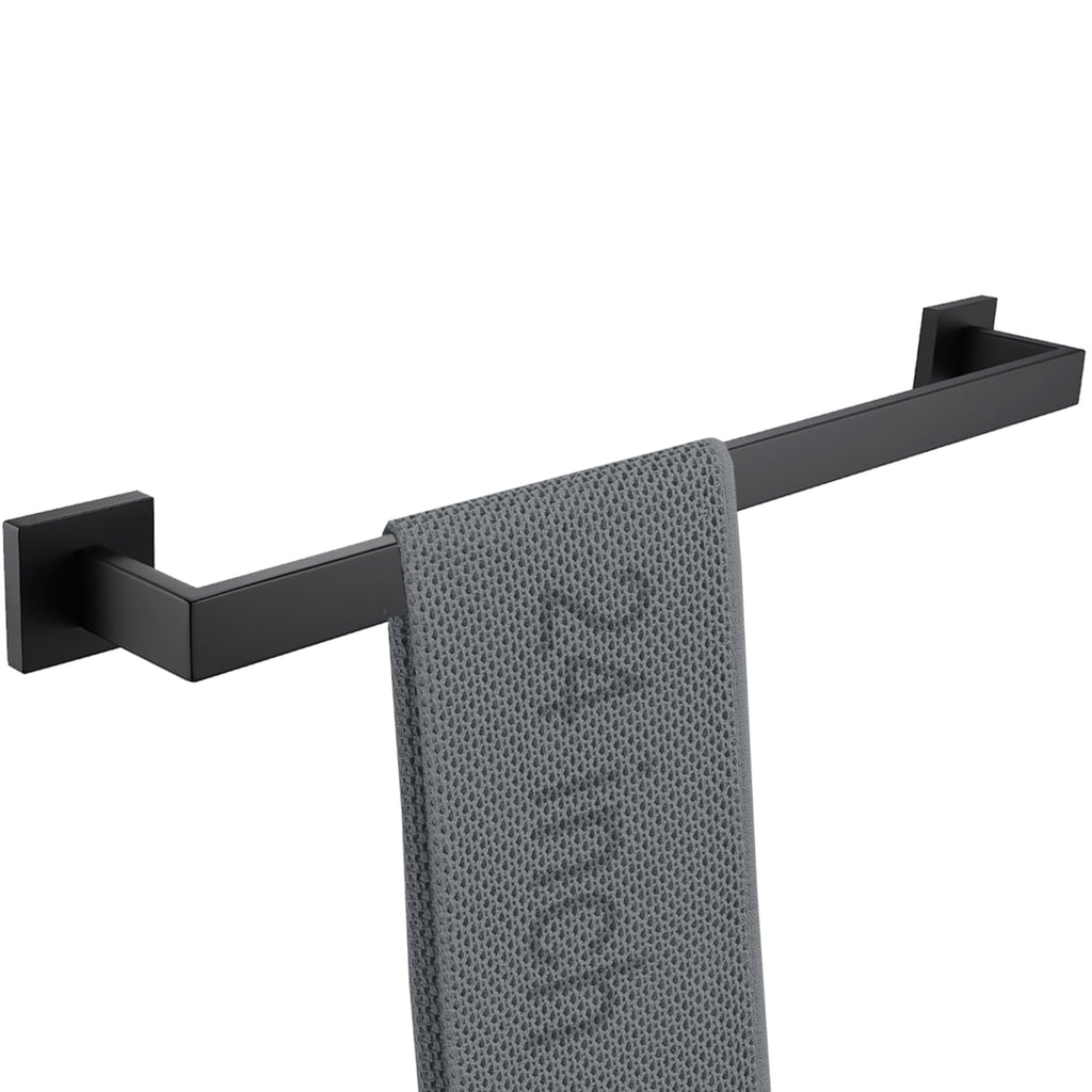 LANC 2 Pack Bath Towel Bars, Matte Black 24-Inch Bathroom Towel Rail Square Towel Racks Kitchen Towel Holders, Stainless Steel Wall Mount Towel Hanger Towel Rods,A8804-6MB