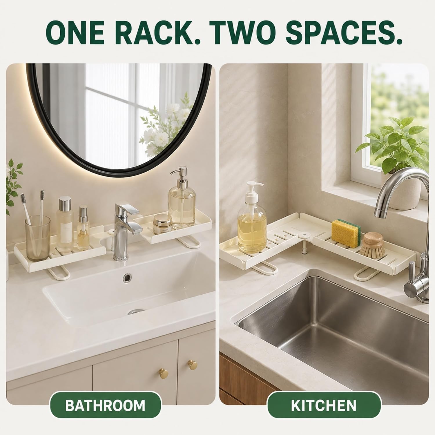 Foldable Over-the-Faucet Sink Organizer Shelf for Kitchen (2,Mix-S)