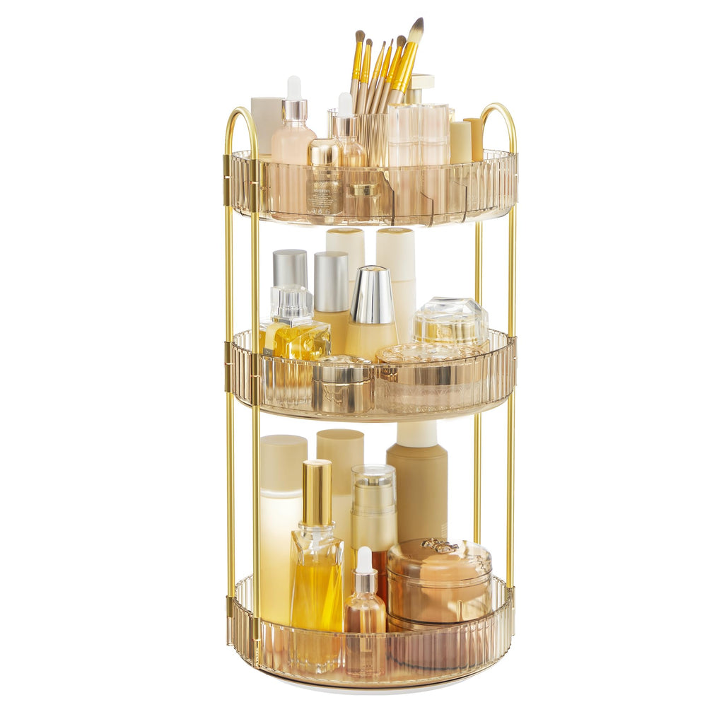 SONGMICS 3-Tier Makeup Organizer, Square, Customizable