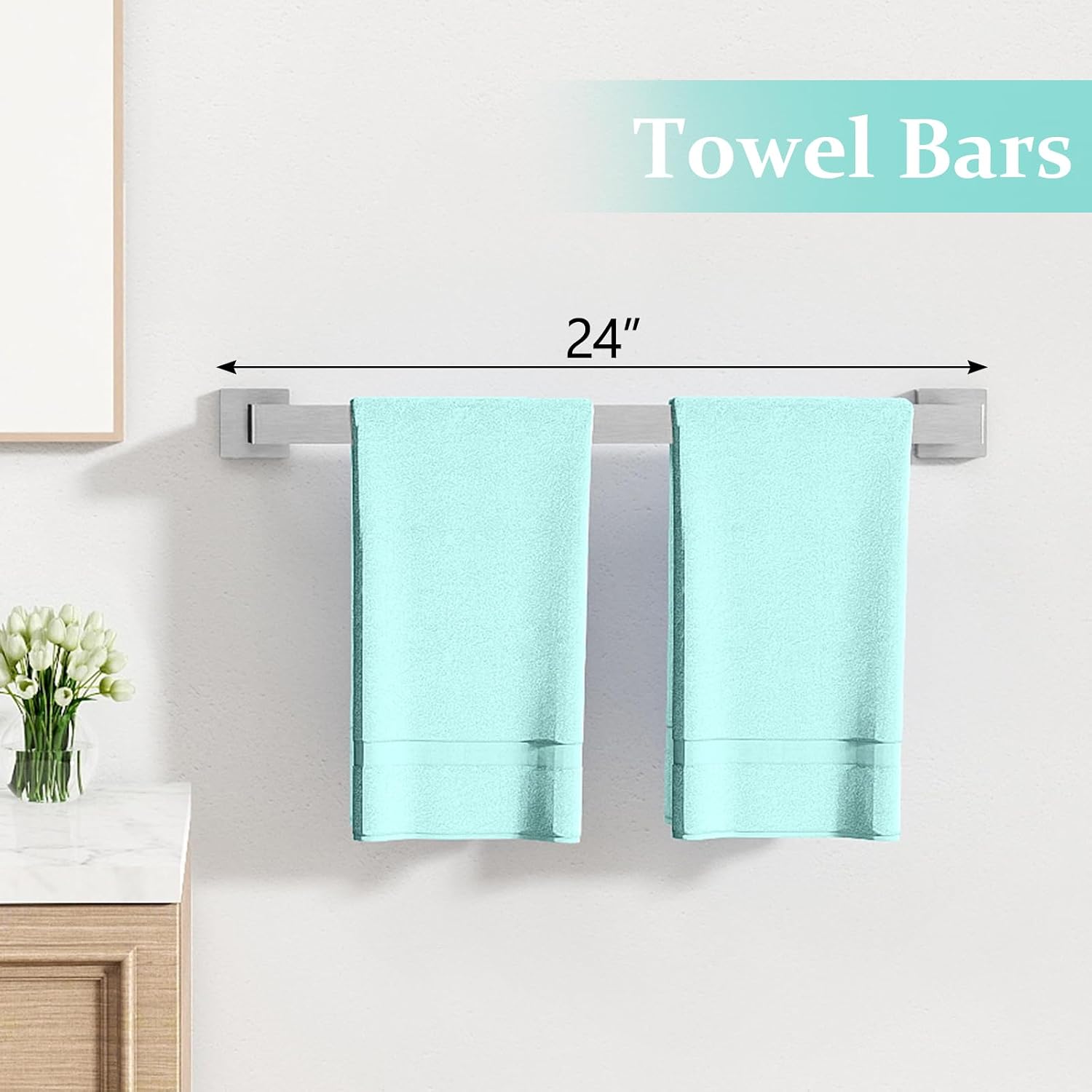 FEILERN 20-Piece Bathroom Hardware Set Brushed Nickel 24 Inch Towel Bar Set