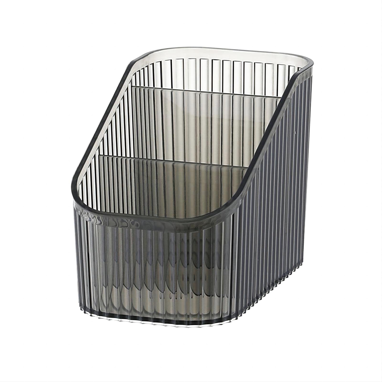 DASITON Large Capacity Makeup Brush Holder,8 Slot Makeup Brush Cup,Vintage striped Make Up Brush Holder,for Vanity Decor,Bathroom Countertops,Desk Storage Container,Cosmetic Display cases(Green-XL)
