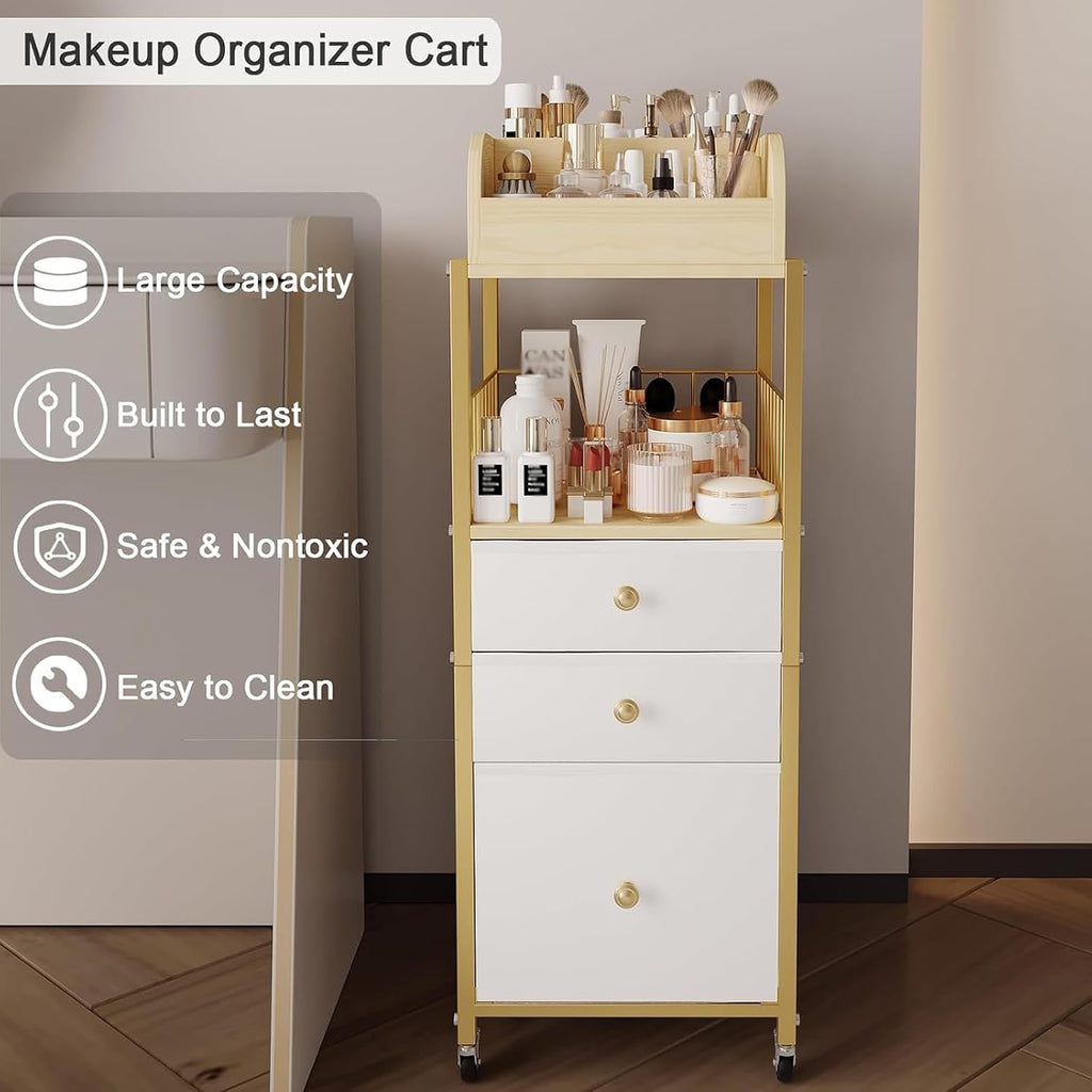 Makeup Organizer Cart with Drawers Make Up Organizers for Vanity