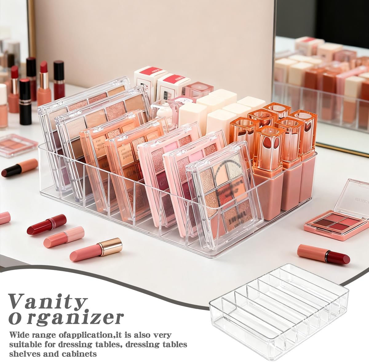 Makeup Organizer for Eyeshadow Palette and Lipstick Organizer