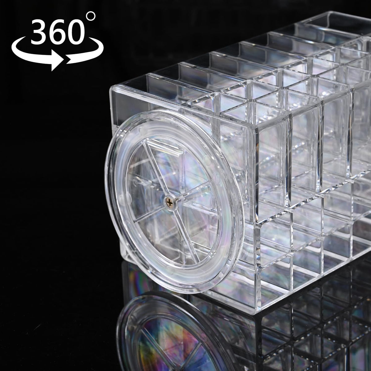 Ikee Design Acrylic Rotating Lipstick Gloss Make Up Organizer with 53 Slots
