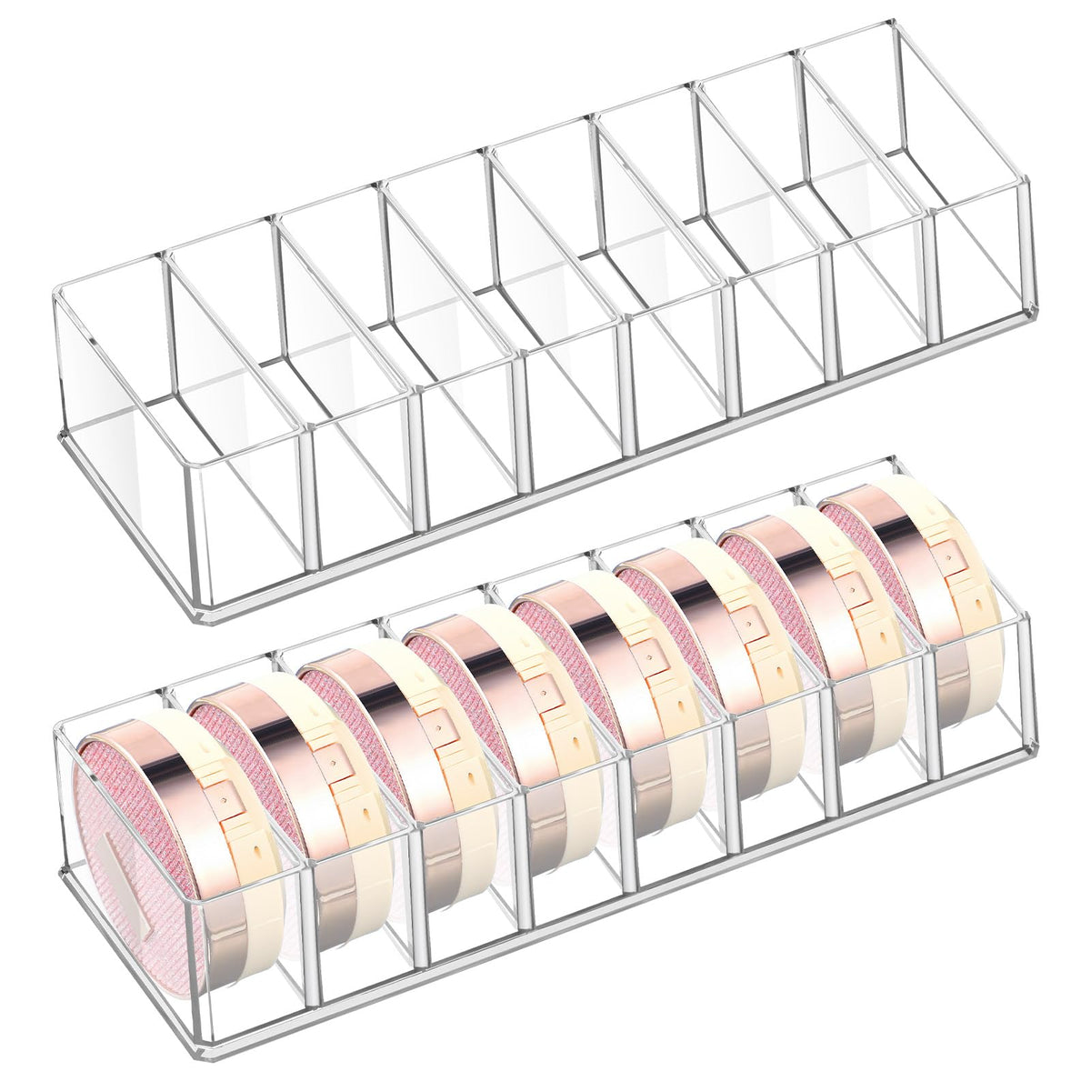 4 Pcs Uanse Acrylic Makeup Compact Organizer Detachable Clear Organizer