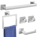 Bathroom Hardware Accessories Set: Bath Towel Bar Set, Towel Racks for Bathroom Wall Mounted, SUS304 Stainless Steel (Matte Black, 12-Pieces)