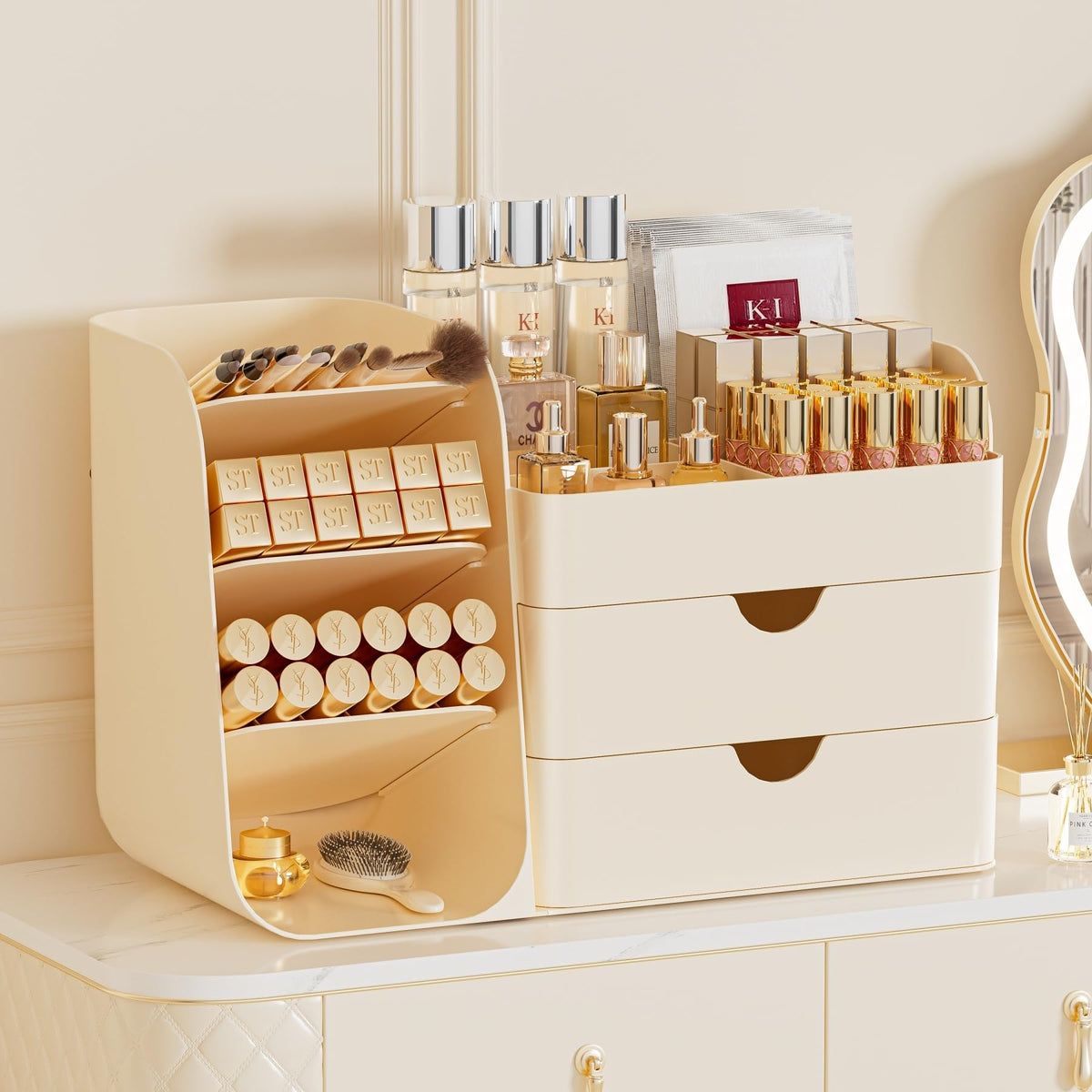 Large Makeup Organizer Countertop for Vanity Skincare Organizers Cream