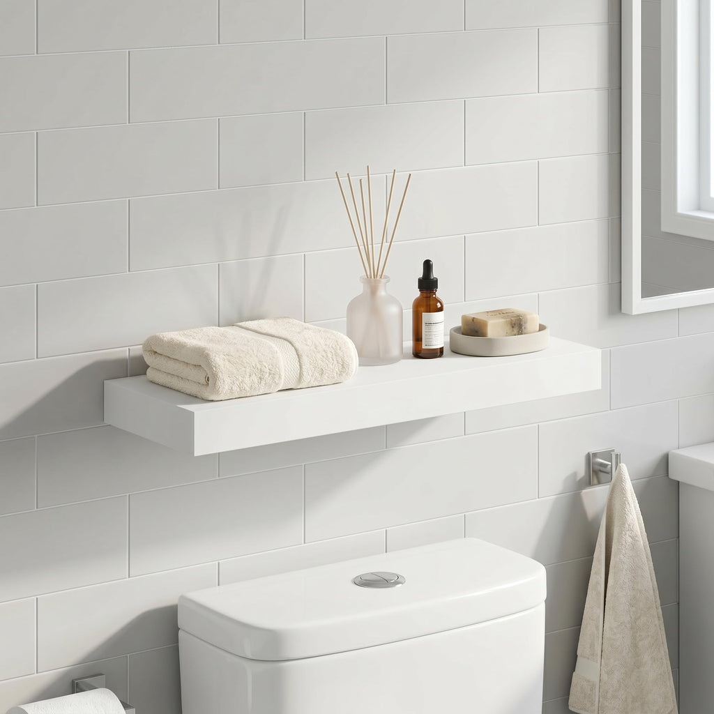 Furinno Tanna Floating Shelves for Wall, Bathroom Wall Shelf, Americano
