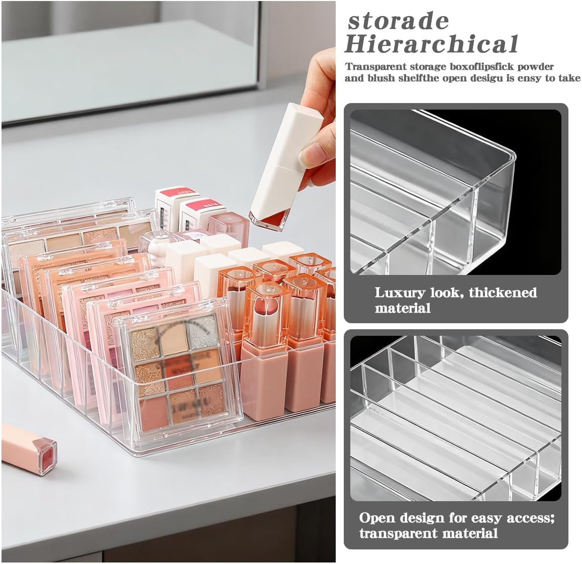 Makeup Organizer for Eyeshadow Palette and Lipstick Organizer