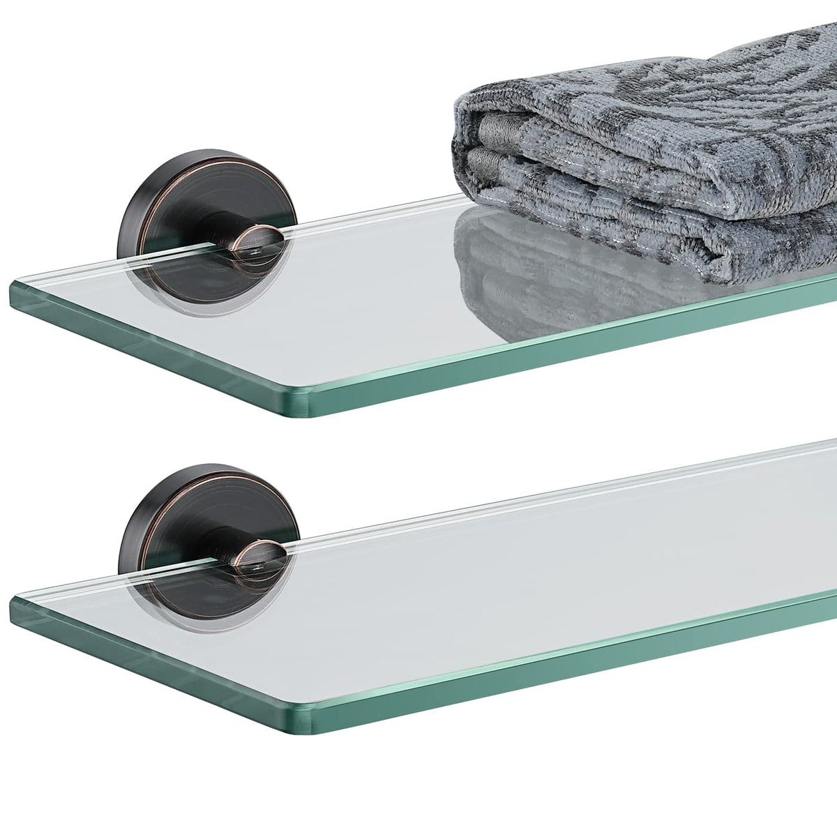JQK Bathroom Glass Shelf, TGS101L16-BN