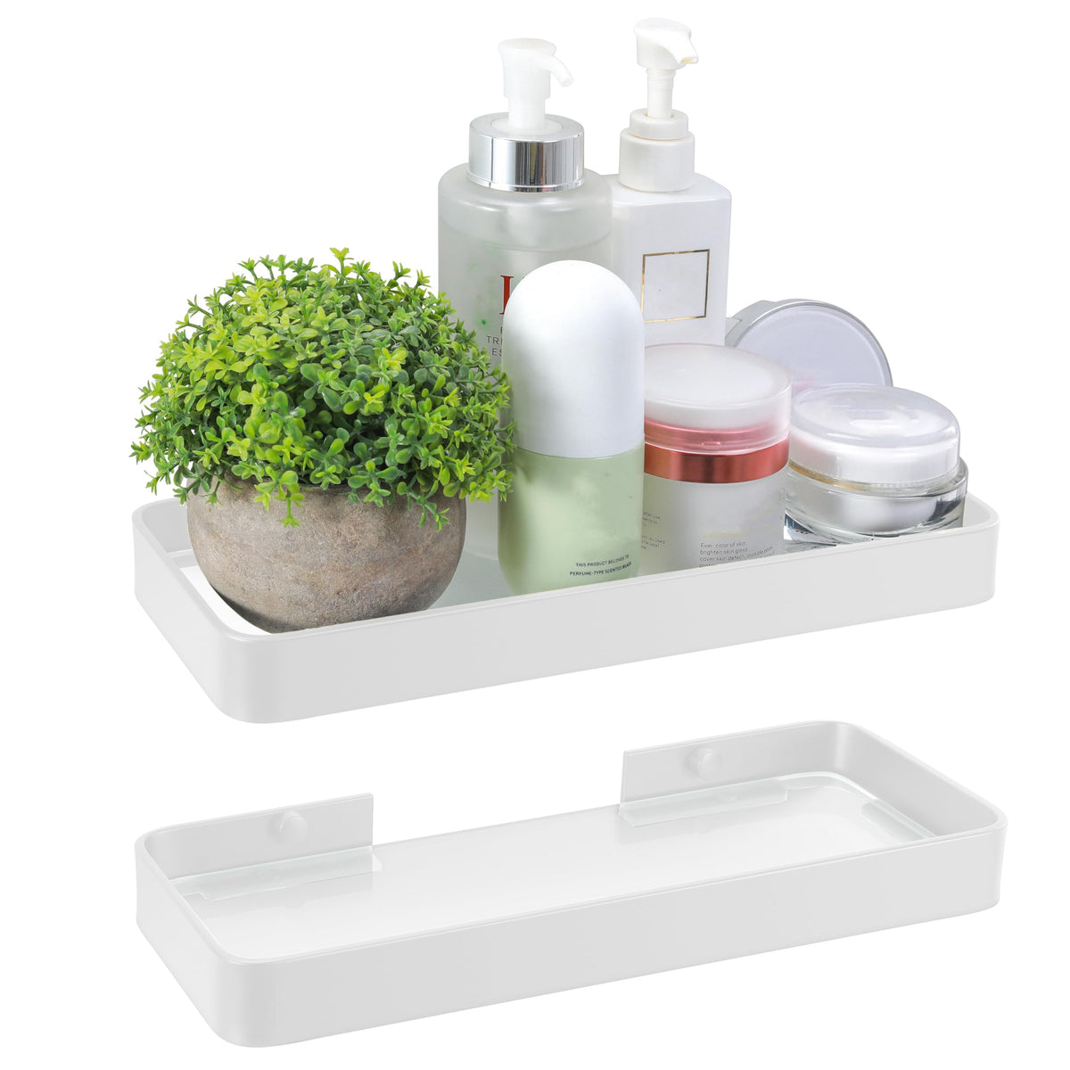 Z metnal Small Glass Bathroom Shelves, Matte Black Floating Shelf, Mini Wall Shelf Organizer, Wall Mounted (Dark Glass, 8 inch/20cm)