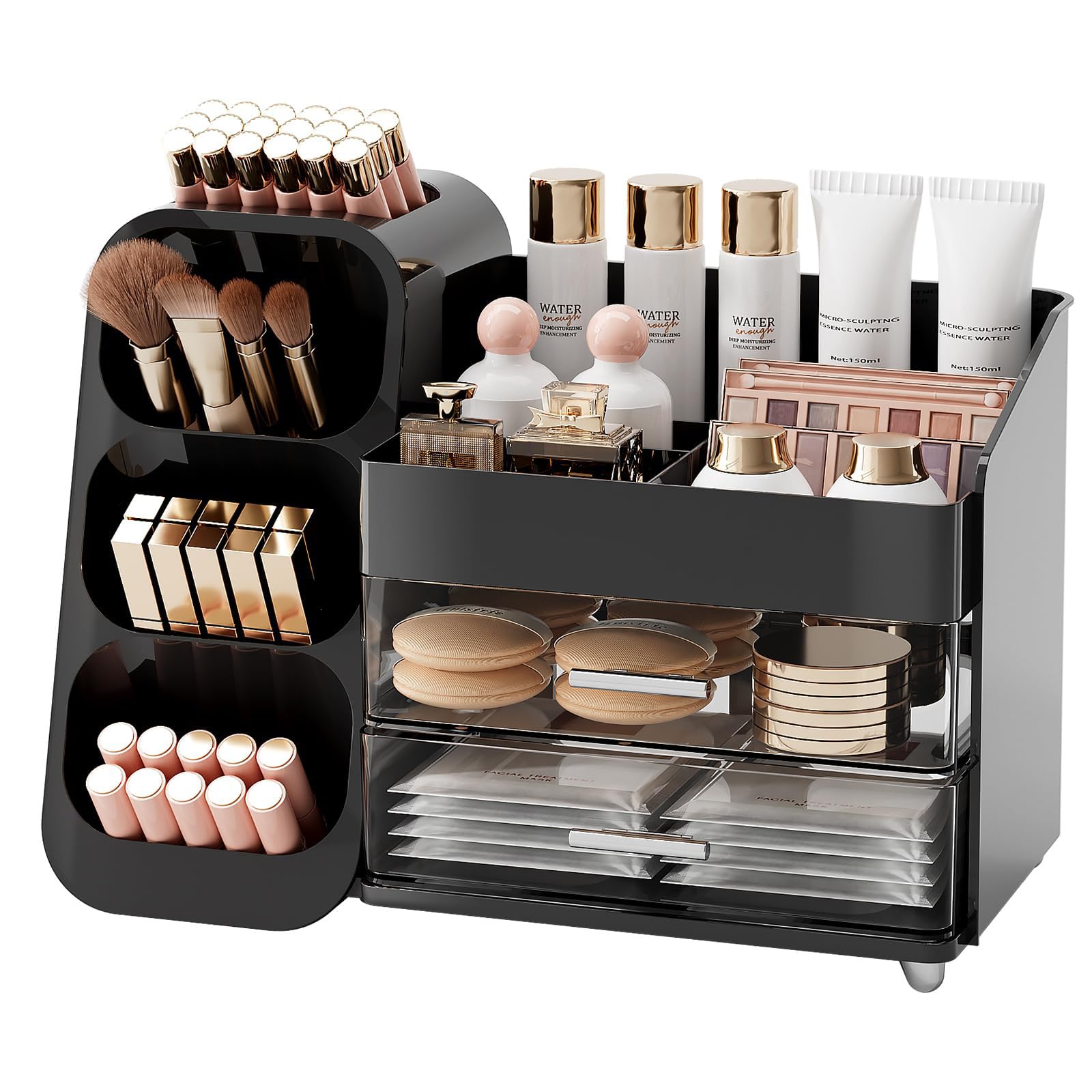 UFORU Makeup Organizer Countertop with Brush Holder for Vanity Bathroom