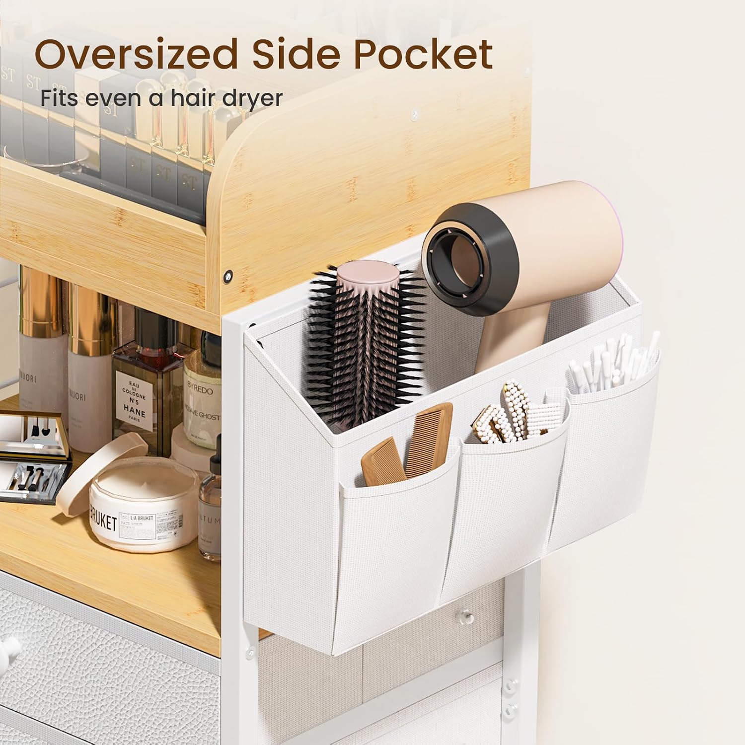 Snughome Makeup Organizer, Floor Skincare Organizers Cart with Drawers