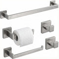 5-Piece Bathroom Hardware Set, 16 in Towel Bar, Matte Black