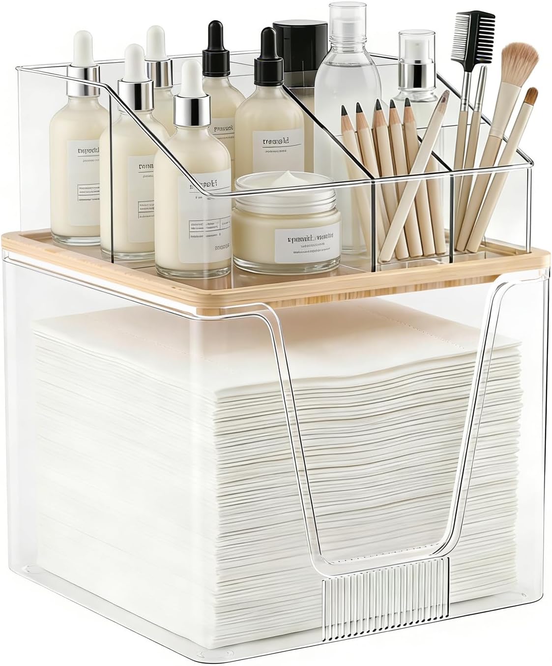 SPOSPO 2 in 1 Disposable Facial Towel Holder and Cosmetic Organizer