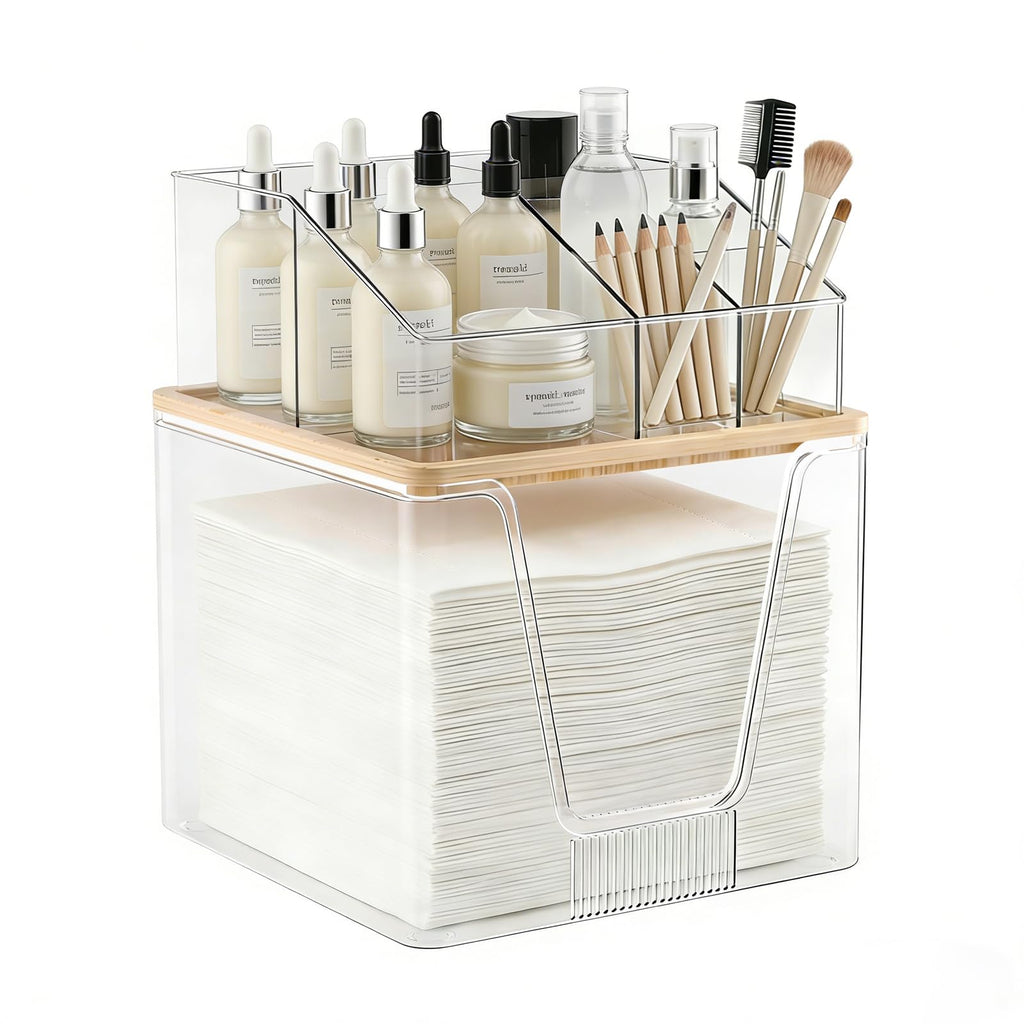 SPOSPO 2 in 1 Disposable Facial Towel Holder and Cosmetic Organizer
