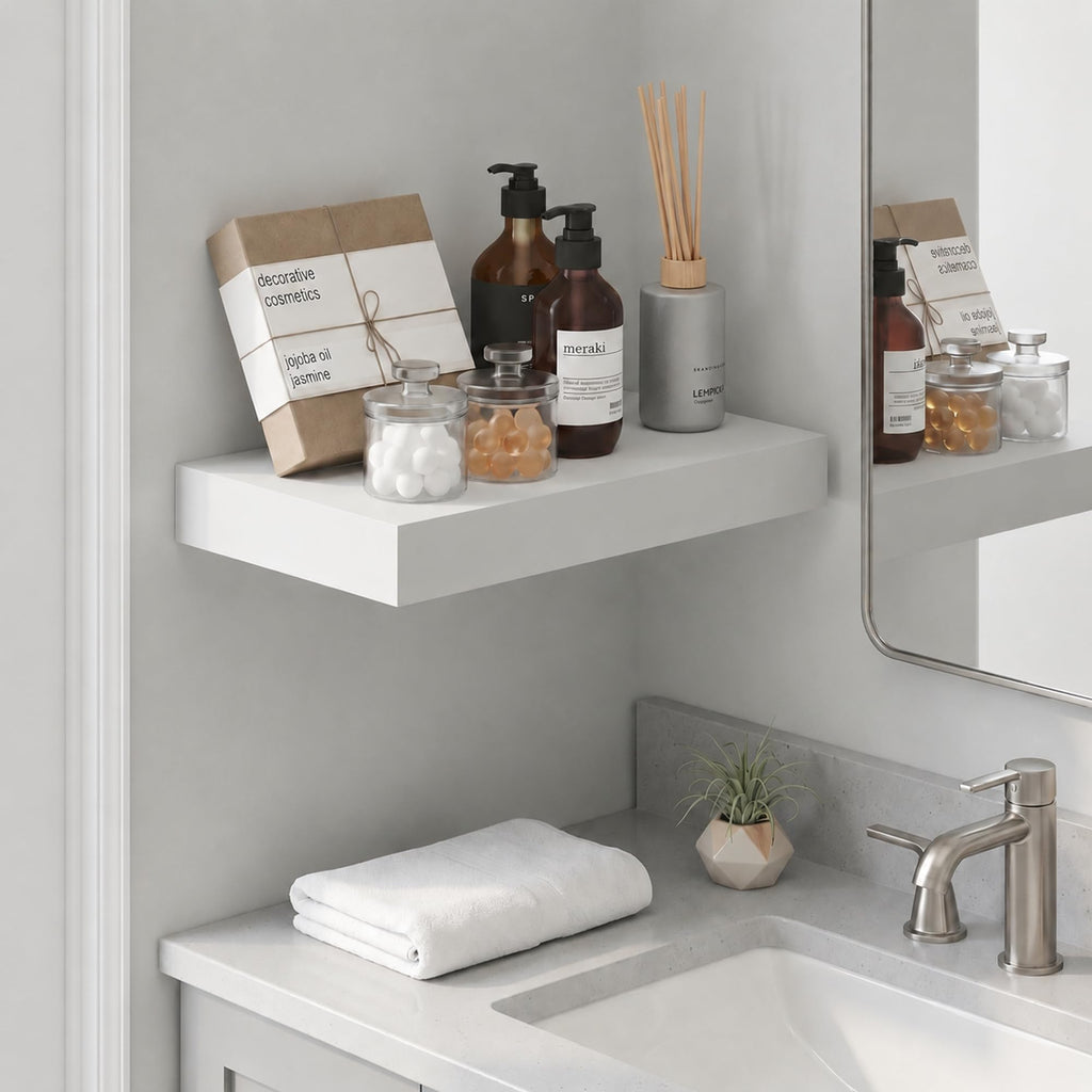 Furinno Tanna Floating Shelves for Wall, Bathroom Wall Shelf, Americano