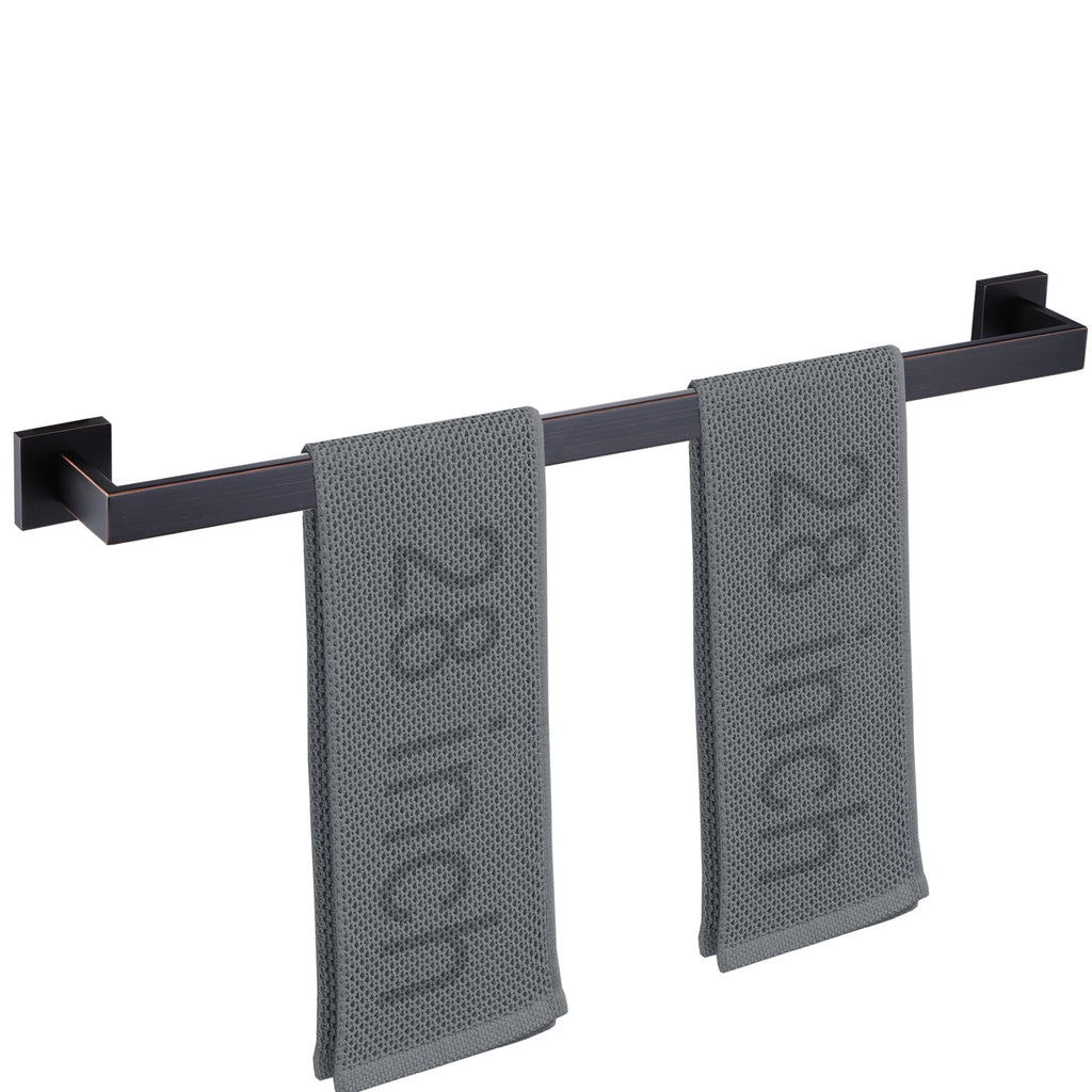 LANC 2 Pack Bath Towel Bars, Matte Black 24-Inch Bathroom Towel Rail Square Towel Racks Kitchen Towel Holders, Stainless Steel Wall Mount Towel Hanger Towel Rods,A8804-6MB