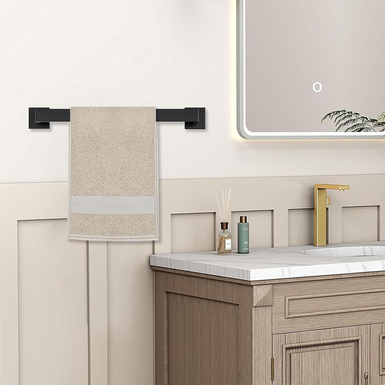 JOPOFI 10 Piece Towel Bar Set - 15.7Inch Bath Towel Holder - Matte Black