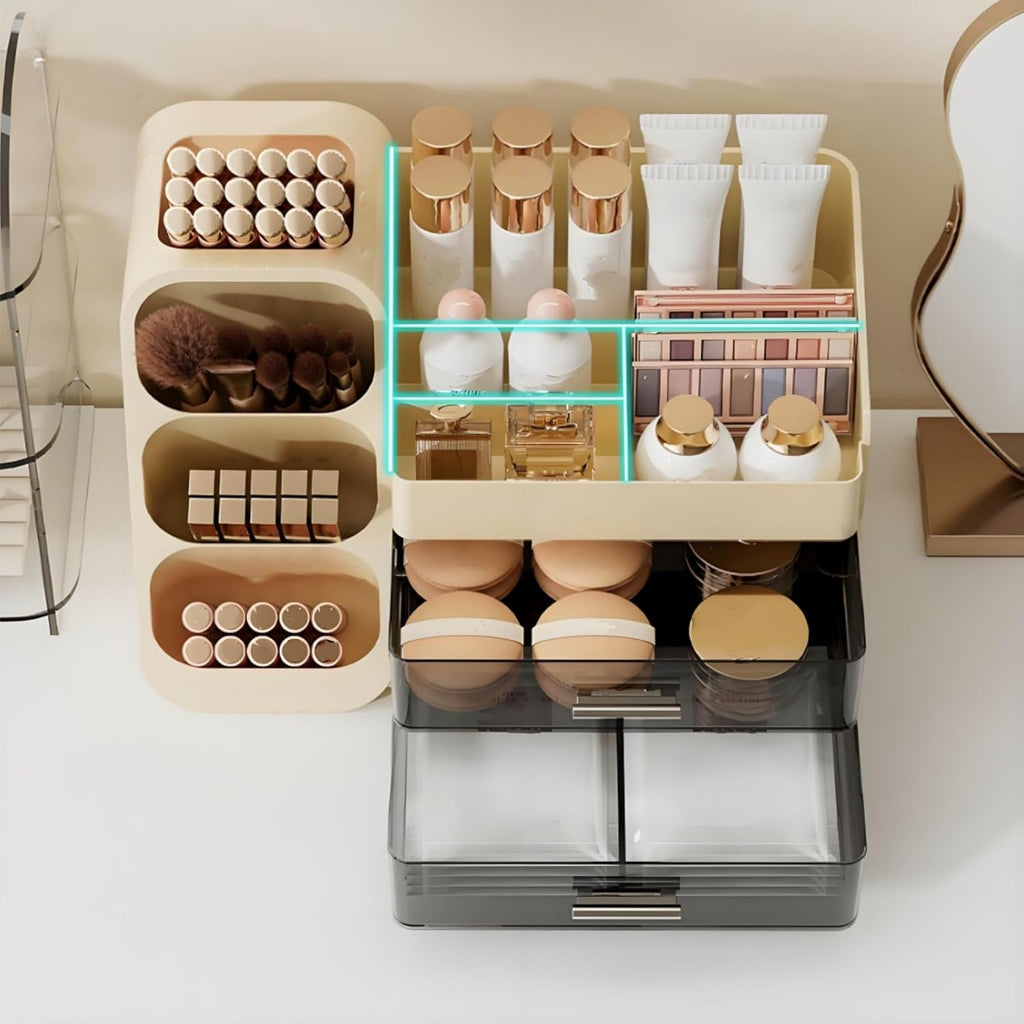 Covzoe Large Makeup Organizer with Brush Holder for Vanity