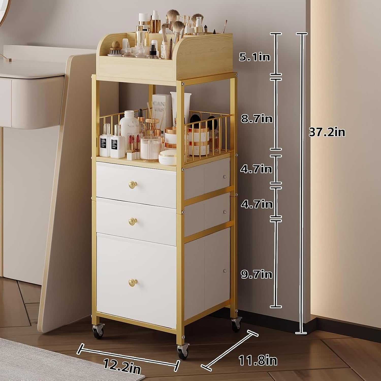 Makeup Organizer Cart with Drawers Make Up Organizers for Vanity
