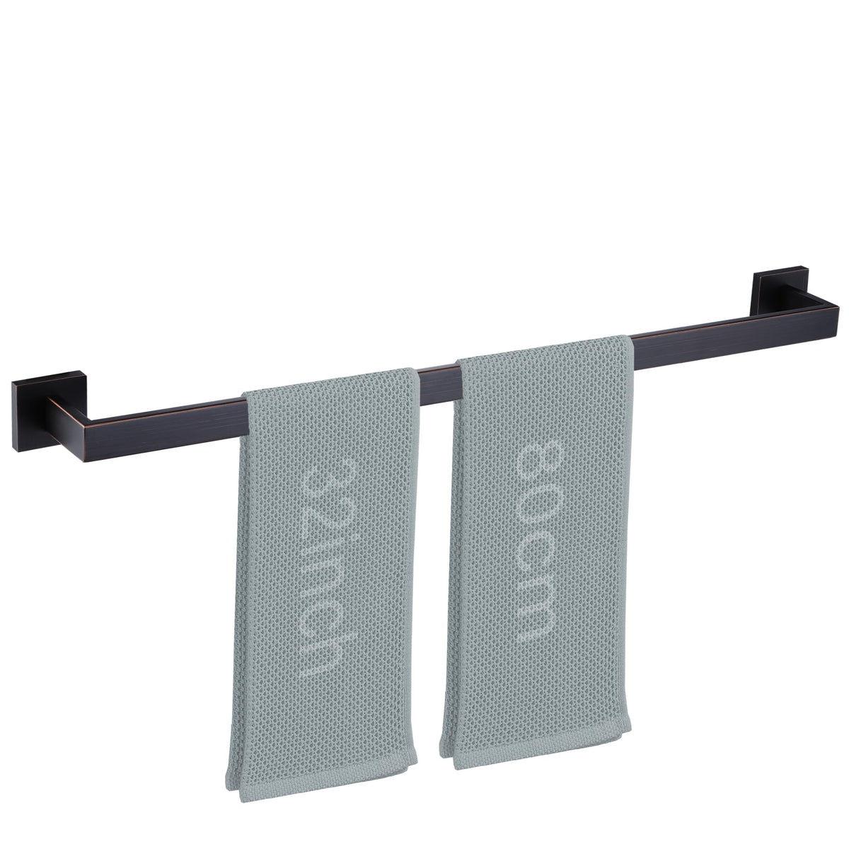 LANC 2 Pack Bath Towel Bars, Matte Black 24-Inch Bathroom Towel Rail Square Towel Racks Kitchen Towel Holders, Stainless Steel Wall Mount Towel Hanger Towel Rods,A8804-6MB