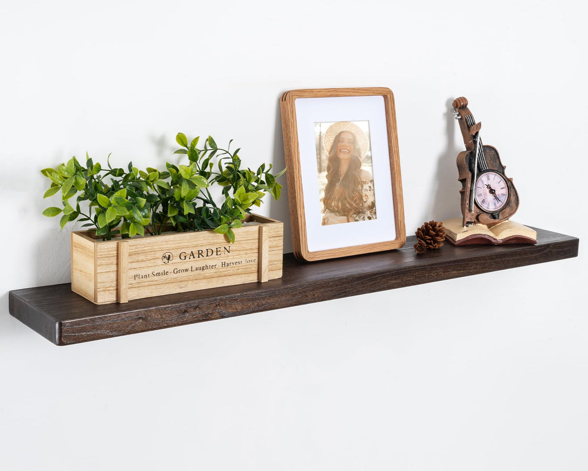 Marsmiles 48in Solid Wood Floating Shelves for Wall, 1Pack|Walnut