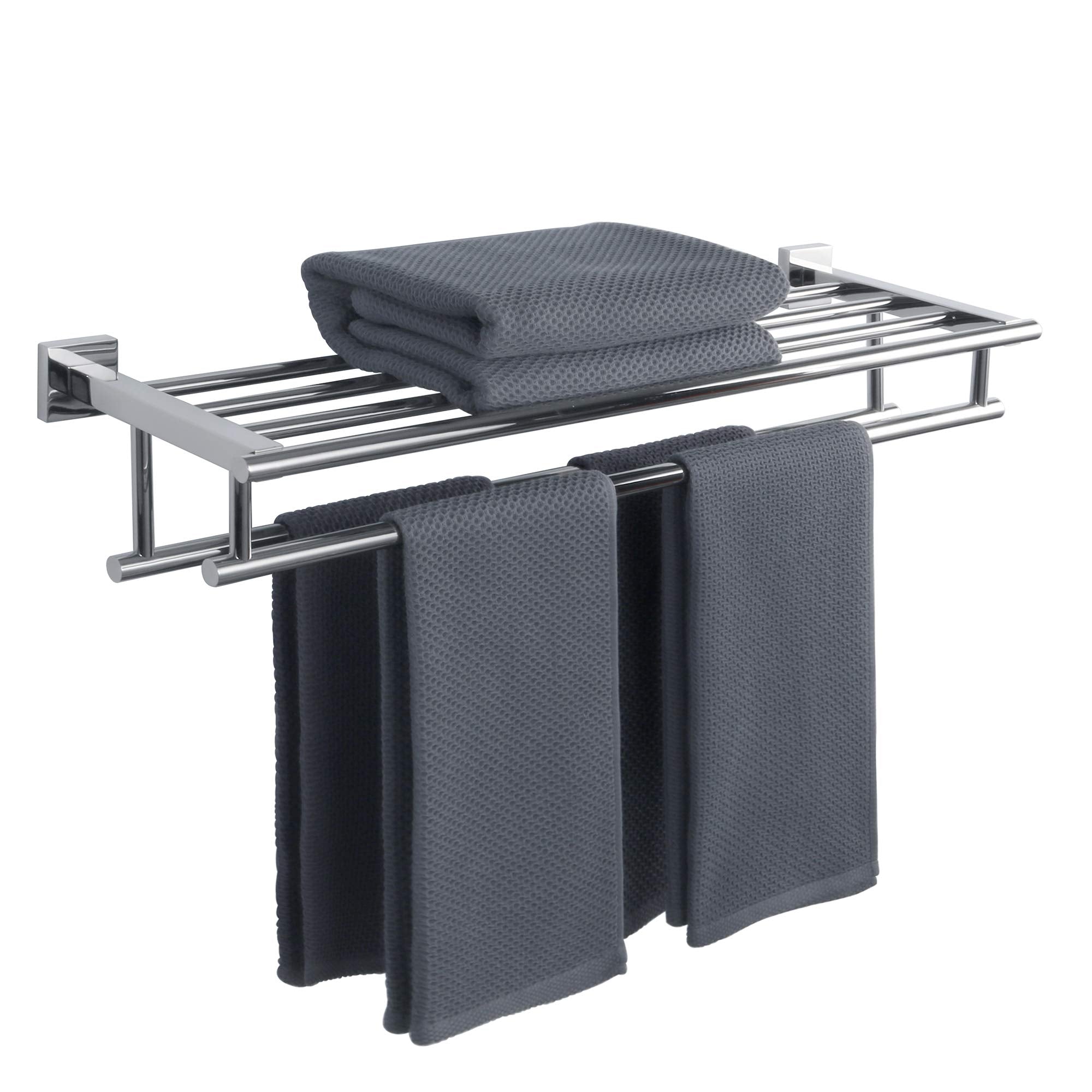 Alise Double Towel Rack for Bathroom Wall Mounted 24 Inch,Matte Black