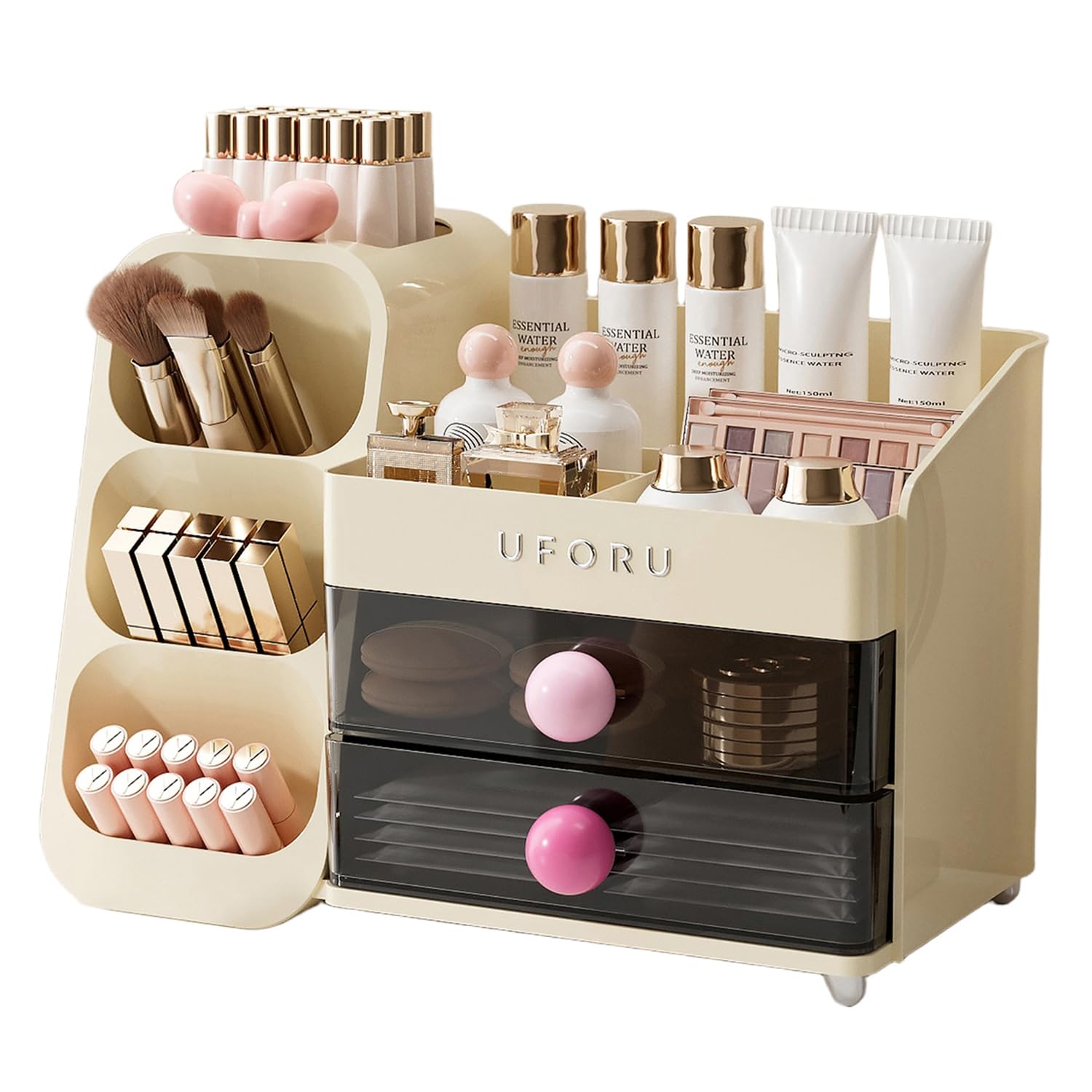 UFORU Makeup Organizer Countertop with Brush Holder for Vanity Bathroom